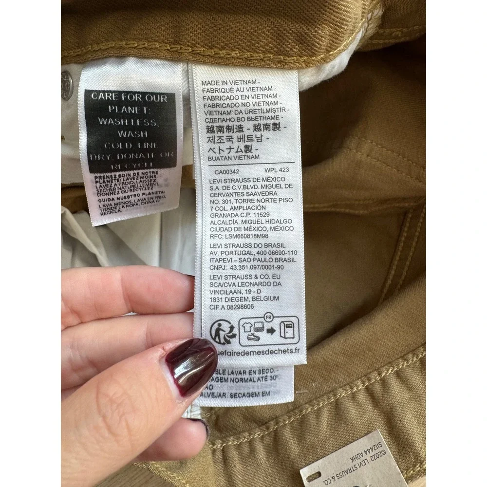 Levis Mens Brown Denim Pants Straight Leg 28x30 inseam: 29